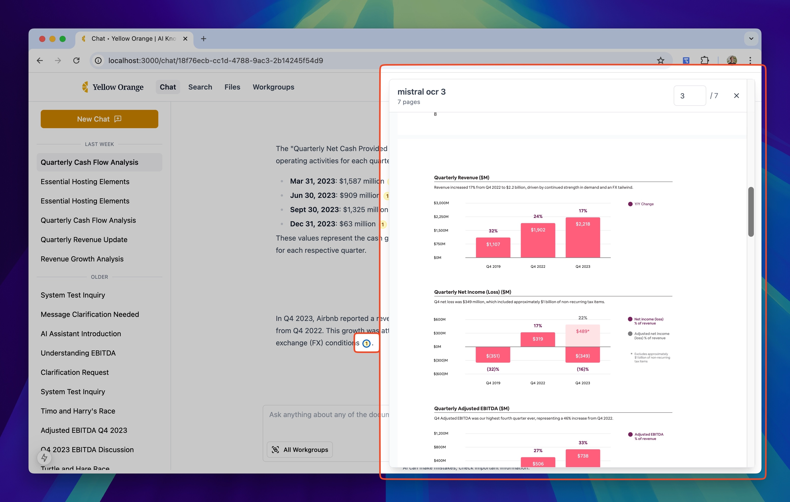 Onboarding screen showing source-page opening from results